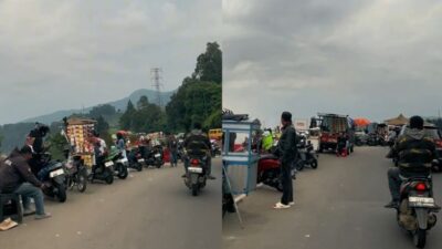 Puncak Bogor Kembali Dipenuhi PKL yang Buka Lapak Dadakan Pakai Kendaraan usai Ditertibkan