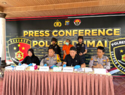 Polres Dumai Menggelar Press Release Tindak Pidana Terkait Perlindungan Pekerja Migran