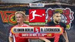 Live di iNews! FC Union vs Bayer Leverkusen, Besok Malam Pukul 21.30 WIB